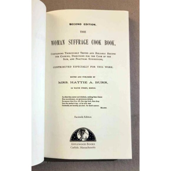 Woman Suffrage Cookbook 1886 Reprint Vintage Recipes + Ads Julia Ward Howe - Picture 4 of 7